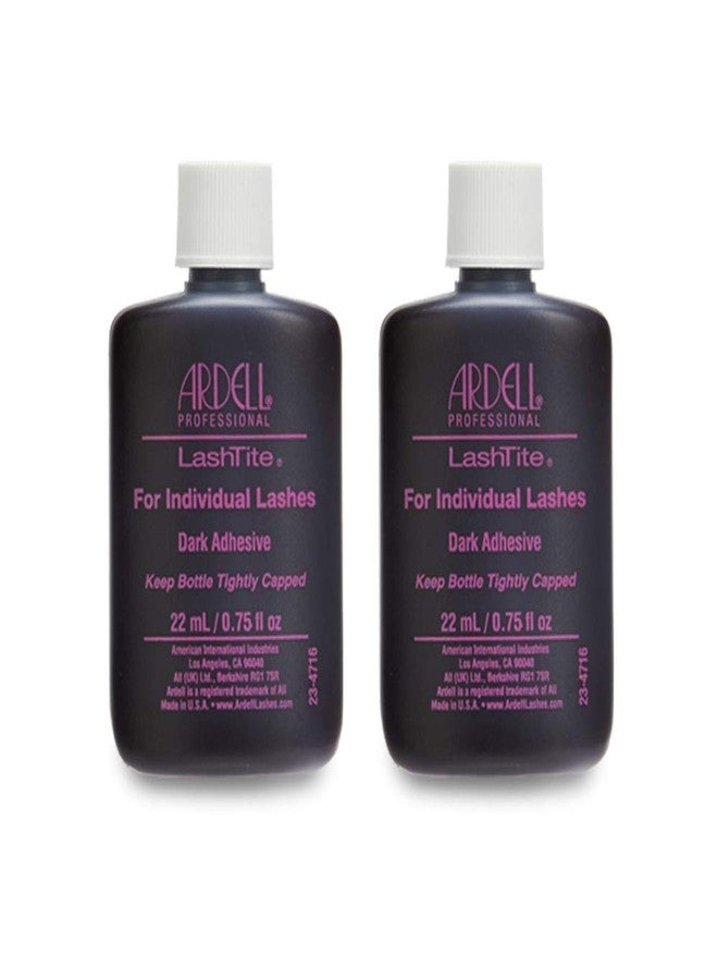 Ardell LashTite Lash Adhesive, Dark Eyelash Glue for Individual Lashes - Long-Lasting Waterproof Lash Glue, 0.75 oz, 2 Pack - Image 1