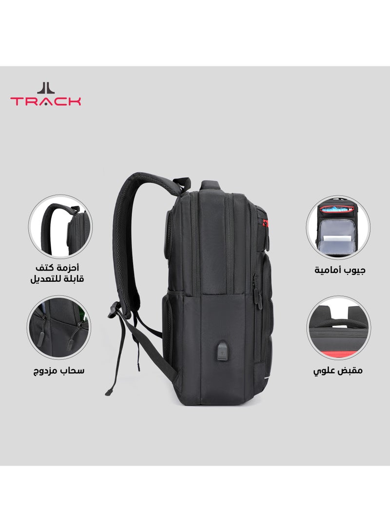 Track Premium Multi-Pocket School Backpack for High Storage, 18 Inch - Image 4