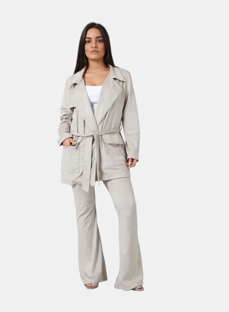 belle Suede Jacket With Belt - Image 3