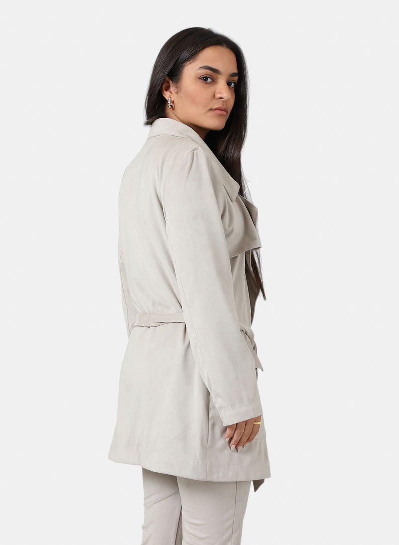 belle Suede Jacket With Belt - Image 1