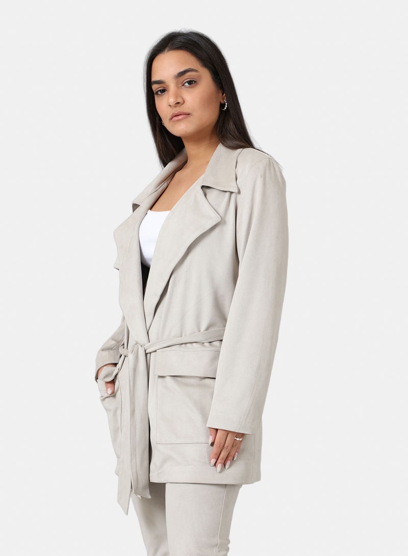 belle Suede Jacket With Belt - Image 5