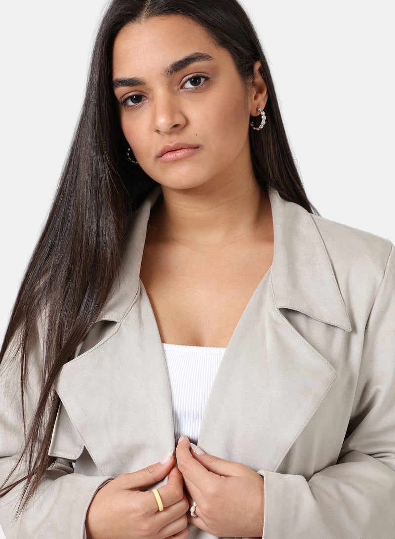 belle Suede Jacket With Belt - Image 2