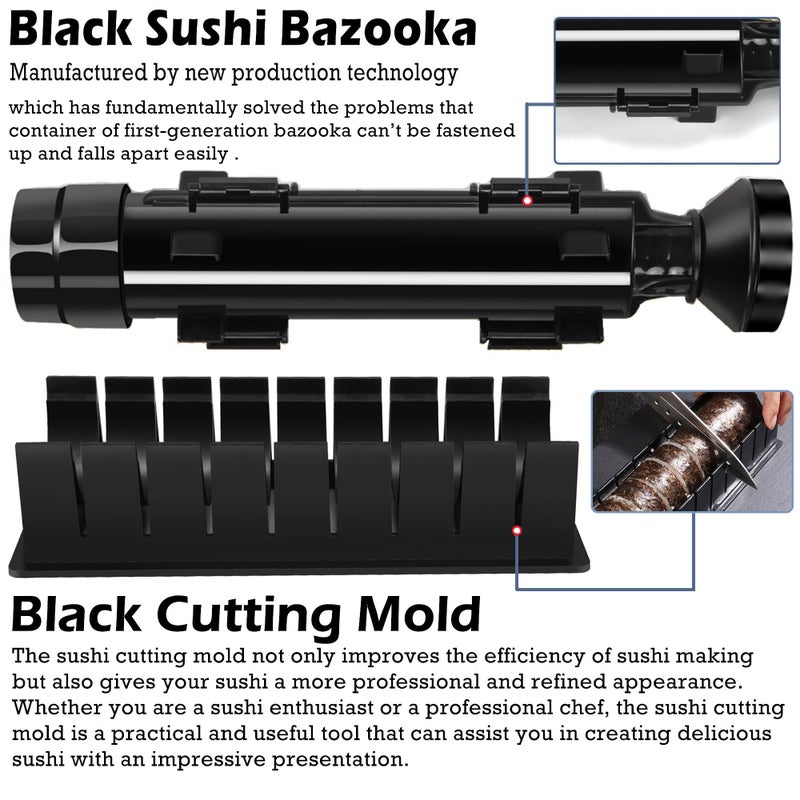 FUNGYAND Sushi Making Kit, 27-in-1 Professional Maker Set with Bazooka Roller, Nigiri & Musubi Presses, Bamboo Mats, Knife, Chopsticks, Ceramic Dishes - Ideal for Beginners - Image 3