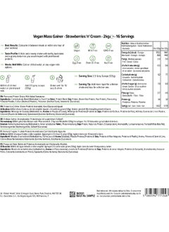 THE PROTEIN WORKS Vegan Mass Gainer 100% Plant Based High Calorie Protein Powder 16 Shakes Strawberries 'N' Cream 2Kg  - Image 5