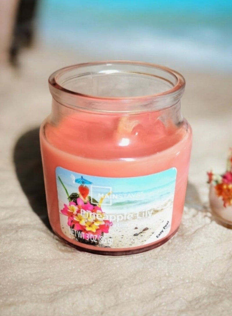 Mainstays pineapple Lily Scented Candle 85 g with Lid - Image 4