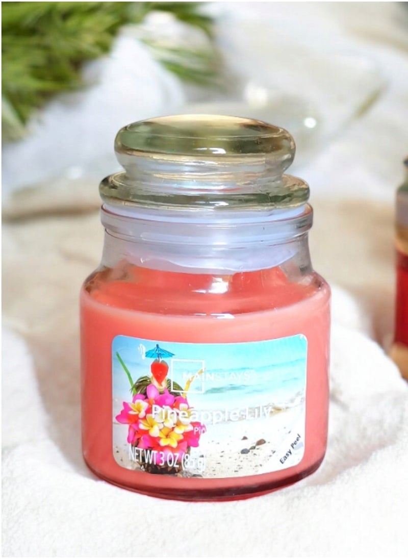 Mainstays - pineapple Lily Scented Candle 85 g with Lid - Image 1