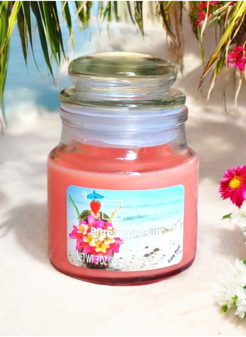 Mainstays - pineapple Lily Scented Candle 85 g with Lid - Image 1