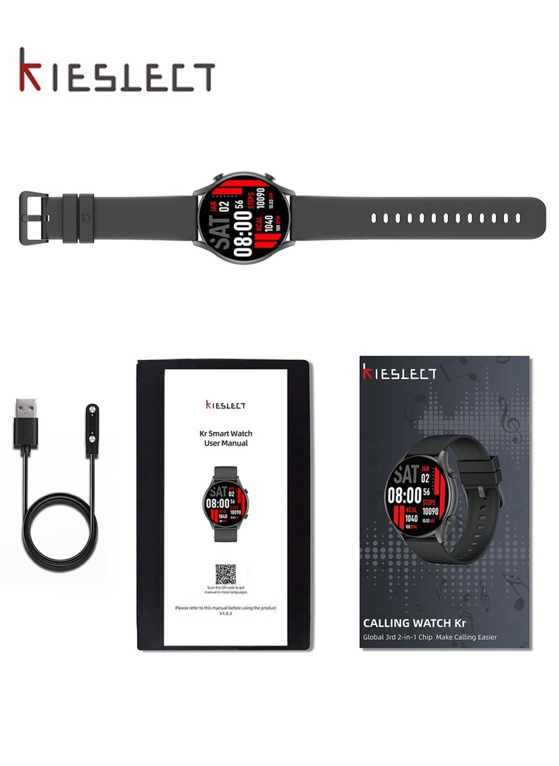 KIESLECT - Kieslect Kr Smart Watch for Men Women(Answer/Make Calls),1.32"Semi-AMOLED Touch Screen,Blood Oxygen SpO2, 24/7Heart Rate Monitor,70 Sports Modes Fitness Tracker,IP68,Compatible with Android iOS - Image 1