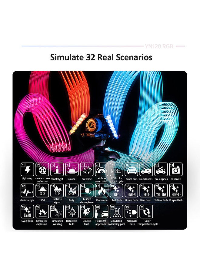 YONGNUO YONGNUO YN120 8W RGB Photography Lamp Bi-color LED Light Pocket Vlog Light 2500K-9900K  - Image 3