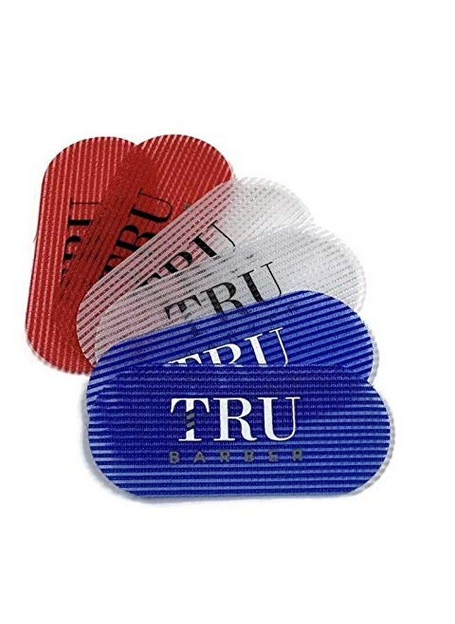 TRU BARBER - Hair Grippers 3 Colors Bundle Pack 6 Pcs For Men And Women Salon And Barber Hair Clips For Styling Hair Holder Grips (Red/White/Blue) - Image 1