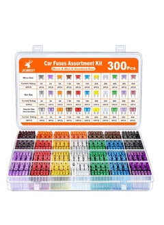 Jorest 300Pcs Car Fuse Assortment Kit, 160 Mini Blade Fuses Automotive + 90 Standard Auto Fuses + 50 Micro Fuse + Fuse Puller – for Car/RV/Truck/Motorcycle(2Amp 3A 5A 7.5A 10A 15A 20A 25A 30A 35A 40A)  - Image 1