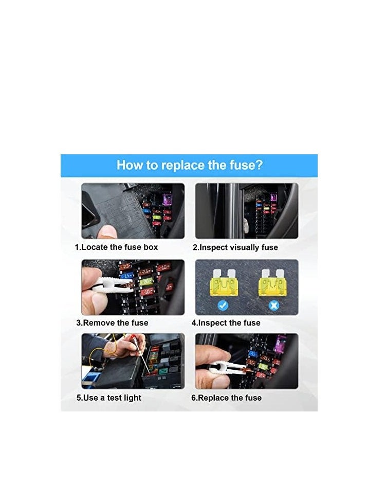 Jorest 300Pcs Car Fuse Assortment Kit, 160 Mini Blade Fuses Automotive + 90 Standard Auto Fuses + 50 Micro Fuse + Fuse Puller – for Car/RV/Truck/Motorcycle(2Amp 3A 5A 7.5A 10A 15A 20A 25A 30A 35A 40A)  - Image 2