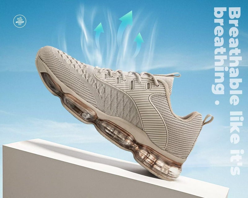 Kapsen Mens Running Shoes Air Cushion Tennis Walking Sneakers Casual Sport Gym Jogging Khaki 6.5 - Image 4