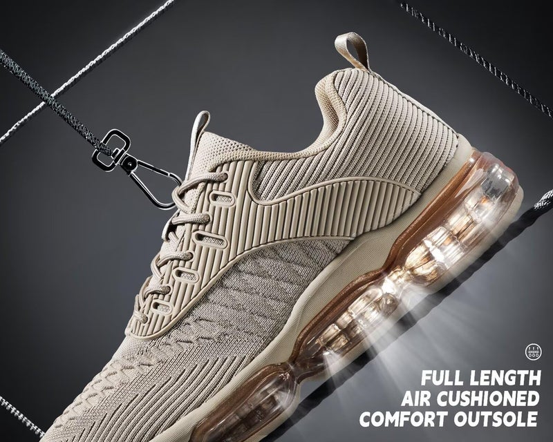 Kapsen Mens Running Shoes Air Cushion Tennis Walking Sneakers Casual Sport Gym Jogging Khaki 6.5 - Image 5