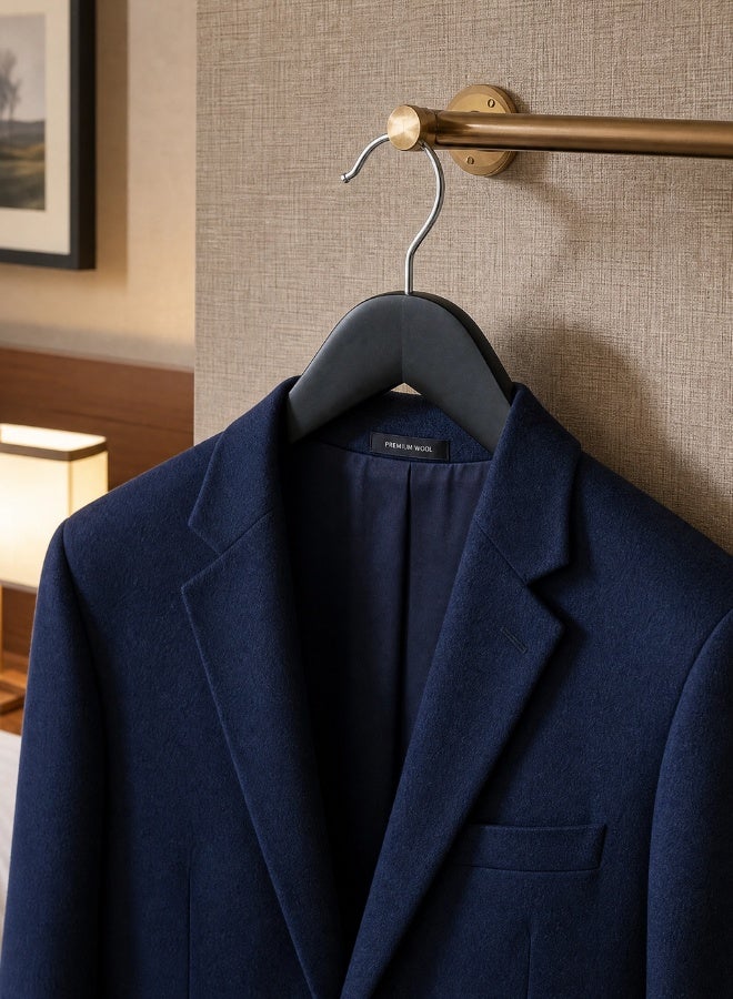 بيرل كوست انترناشيونال Wide Shoulder Wooden Hangers, Hotel Quality Suit Hangers，Heavy Clothes Hanger,with Non Slip Pants Bar and Smooth Finish 360° Silver Hook，for Dress, Jacket, Suit - Image 3