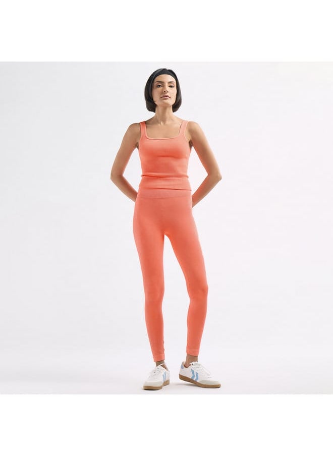 FAV - Ribbed Cropped Tank Top with Square Neck - Image 1