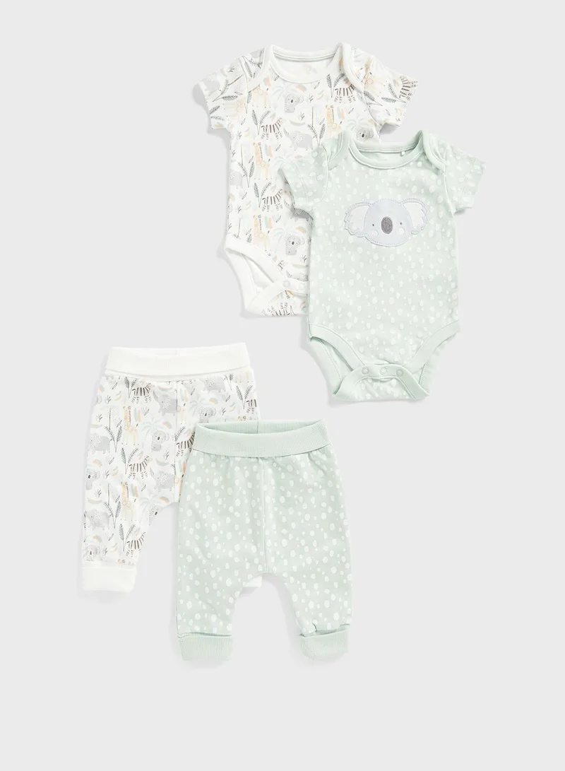 mothercare Kids 4 Piece Printed Bodysuit & Sweatpants