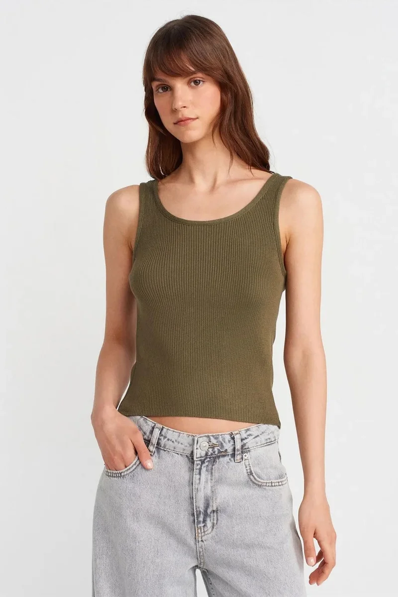 DILVIN Ribbed Sleeveless Knit Cami Blouse
