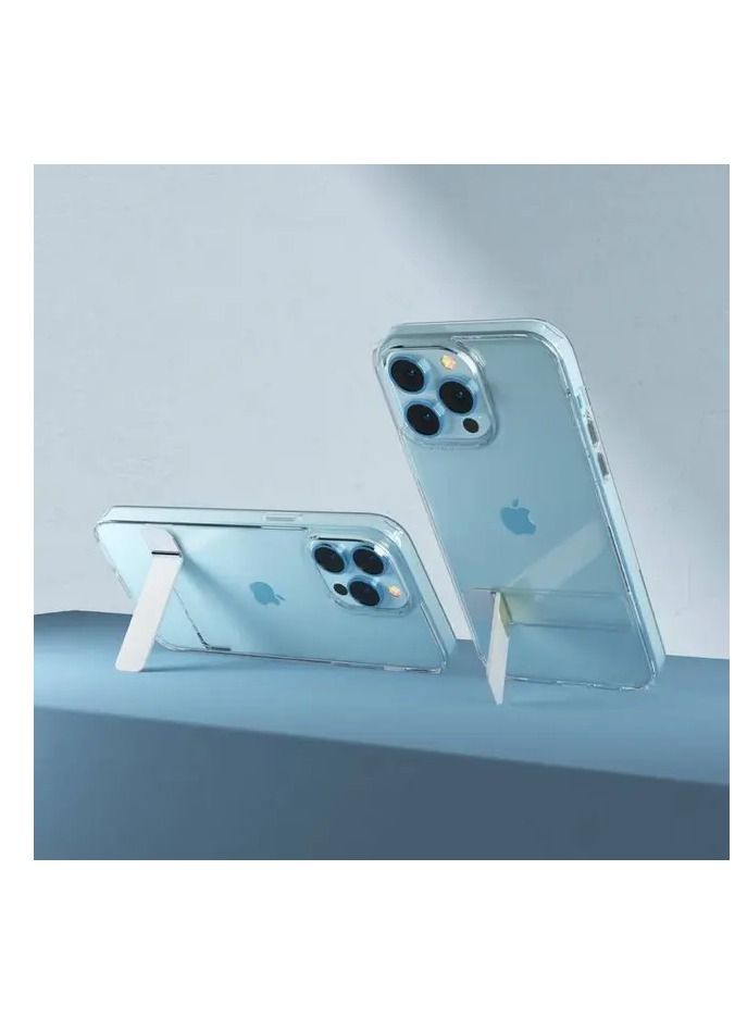 ديفيا غطاء الحماية ديفيا عالي الشفافية مع حامل مدمج لهاتف أيفون 14 برو ماكس (6.7 بوصة) - شفاف - Image 3