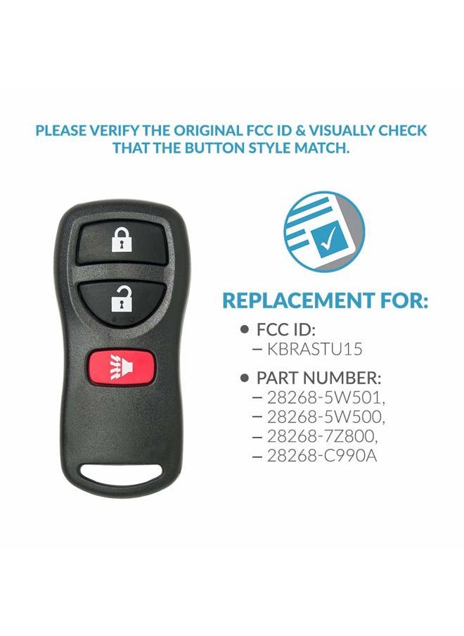 Keyless2Go Replacement for Keyless Entry Remote Car Key Fob 3 Button KBRASTU15-2 Pack  - Image 4