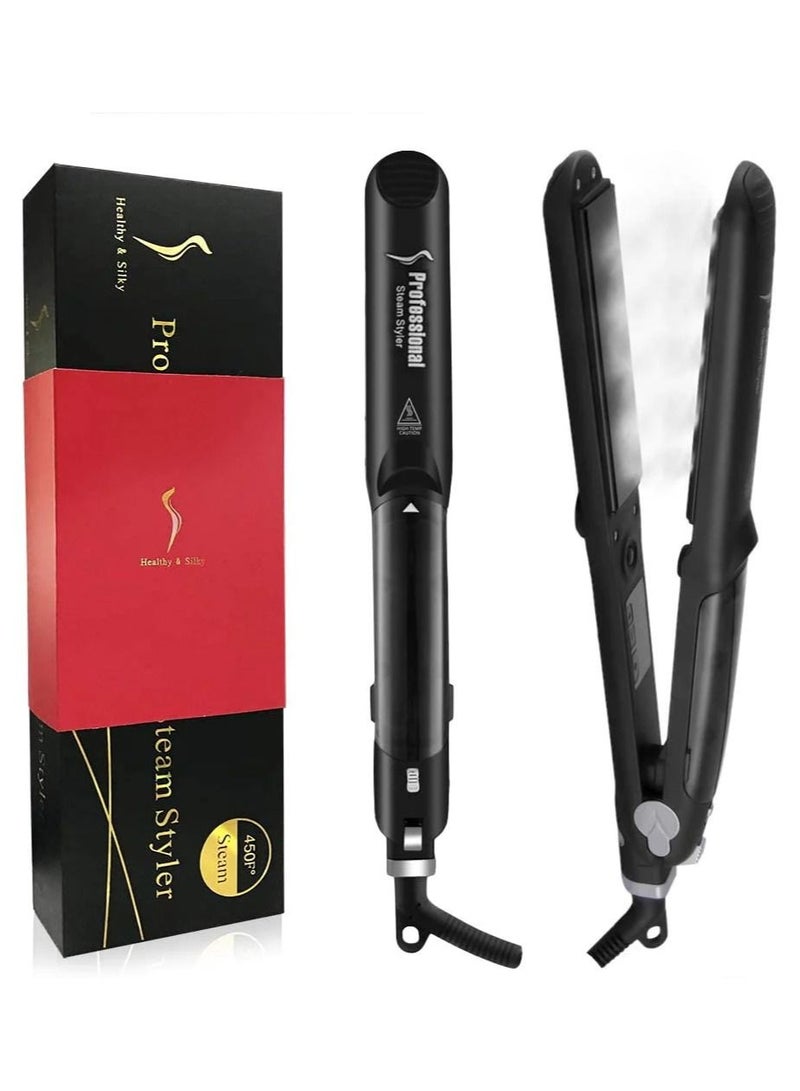 PROFESSIONAL Ceramic steam flat iron professional hair straightening and curling tool - Image 2