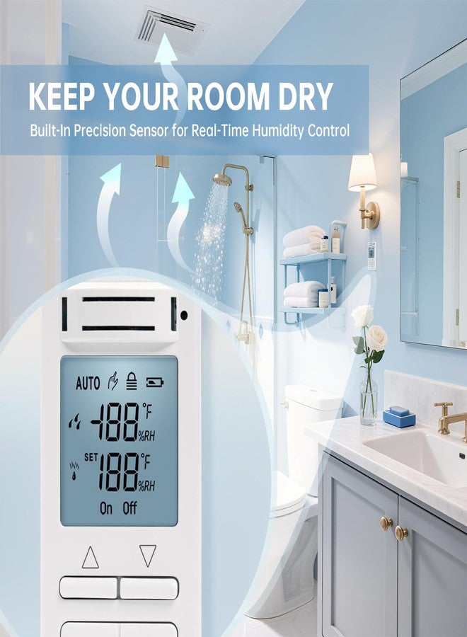 Ortis Smart Humidity Sensor Switch, Ortis Auto Bathroom Fan Control with Real-Time LCD Display, for Bathroom Basement Garage Moisture Protection, Neutral Wire Required - Image 3