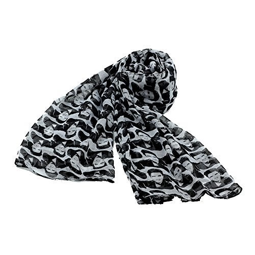 Lingso Women Scarf for Girl Boy Gift Fashion Men's Black Wrap scarf for men (Elvis Presley scarf) - Image 5