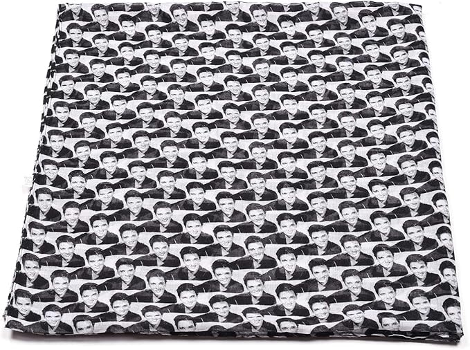 Lingso Women Scarf for Girl Boy Gift Fashion Men's Black Wrap scarf for men (Elvis Presley scarf) - Image 2