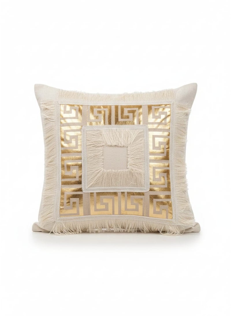 Decorative Modern Pillow Cover Gold & Beige Design 40*40 cm - Image 1
