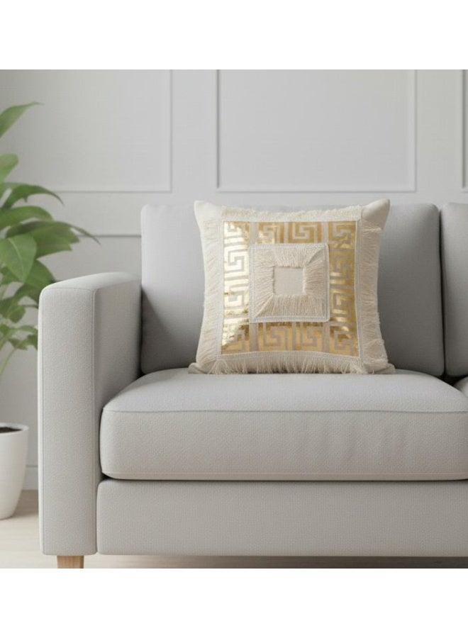 Decorative Modern Pillow Cover Gold & Beige Design 40*40 cm - Image 2