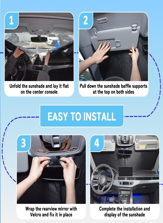 SLOGENTO Sunshade Cover for 3 Series Windshield Sun Shade for BMW 3 Series Accessories 2024 2023-2020 Window Shade for BMW 330i 330e m340i 328i 335i 320i 330i 325i Sun Visor Protector Blocks UV Rays - Image 5