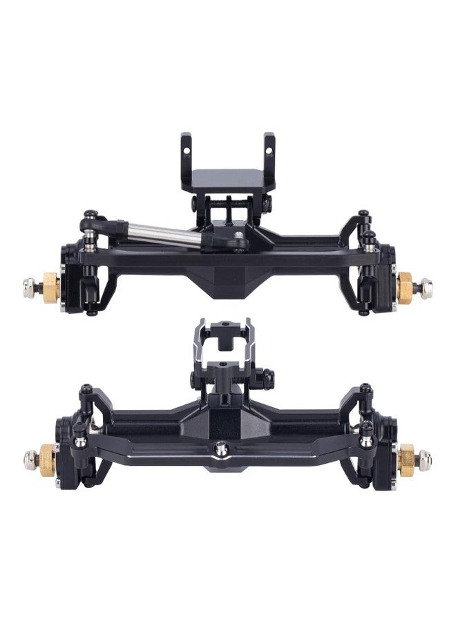 VNUHV '+10mm Diamond CNC Portal Axles with Lay Down Servo Mount & Links for 1/18 RC Crawler TRX4M Axle Upgrade Parts (Black-1Set) - Image 2