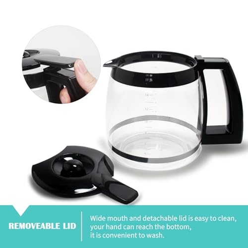 Sendextra 14-Cup Glass Replacement Coffee Carafe Compatible with Cuisinart Coffee Maker Models DCC-2200, DCC-2600, DCC-2800, DCC-3200, and DCC-3200P1, Coffee Pot Decanter Pitcher, Black Handle - Image 2
