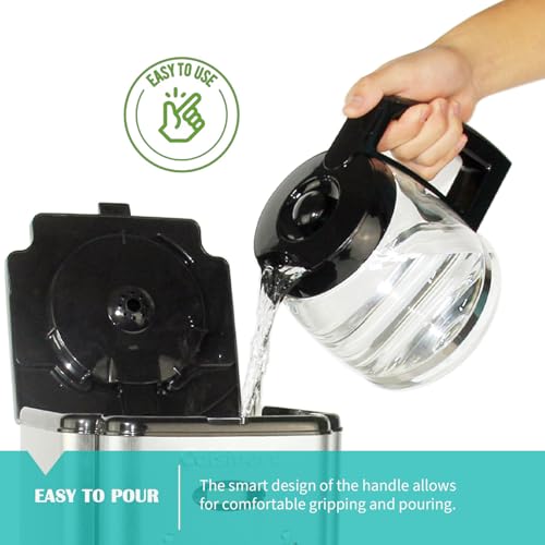 Sendextra 14-Cup Glass Replacement Coffee Carafe Compatible with Cuisinart Coffee Maker Models DCC-2200, DCC-2600, DCC-2800, DCC-3200, and DCC-3200P1, Coffee Pot Decanter Pitcher, Black Handle - Image 4