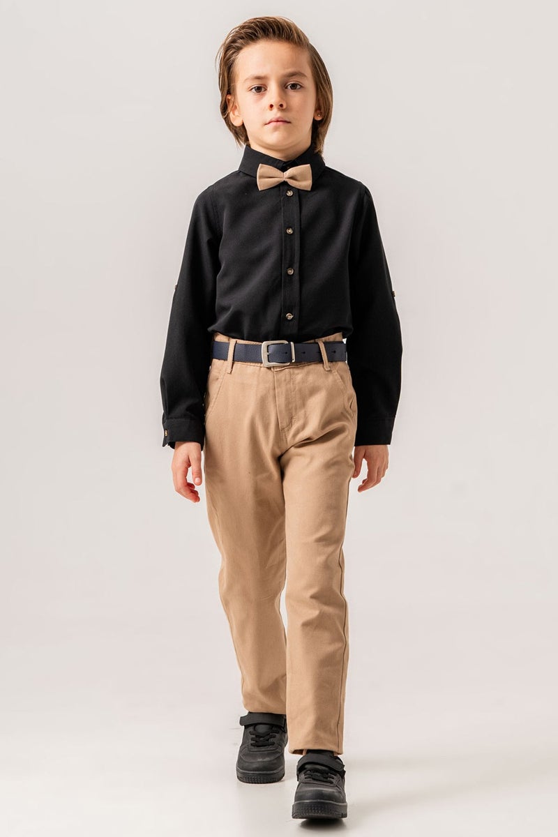 Gold Class Kidswear Bow Tie Belt 4-Piece Boy Shirt Set - Image 2