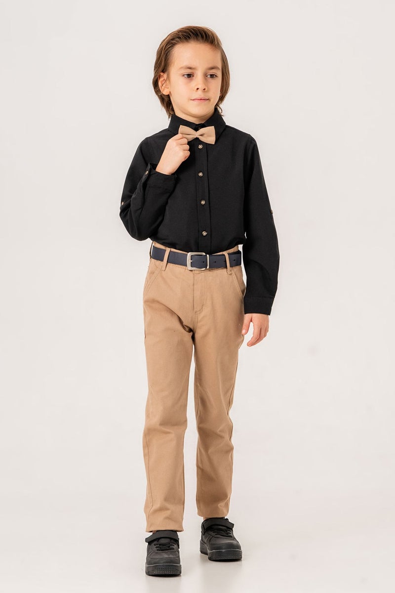 Gold Class Kidswear Bow Tie Belt 4-Piece Boy Shirt Set - Image 3