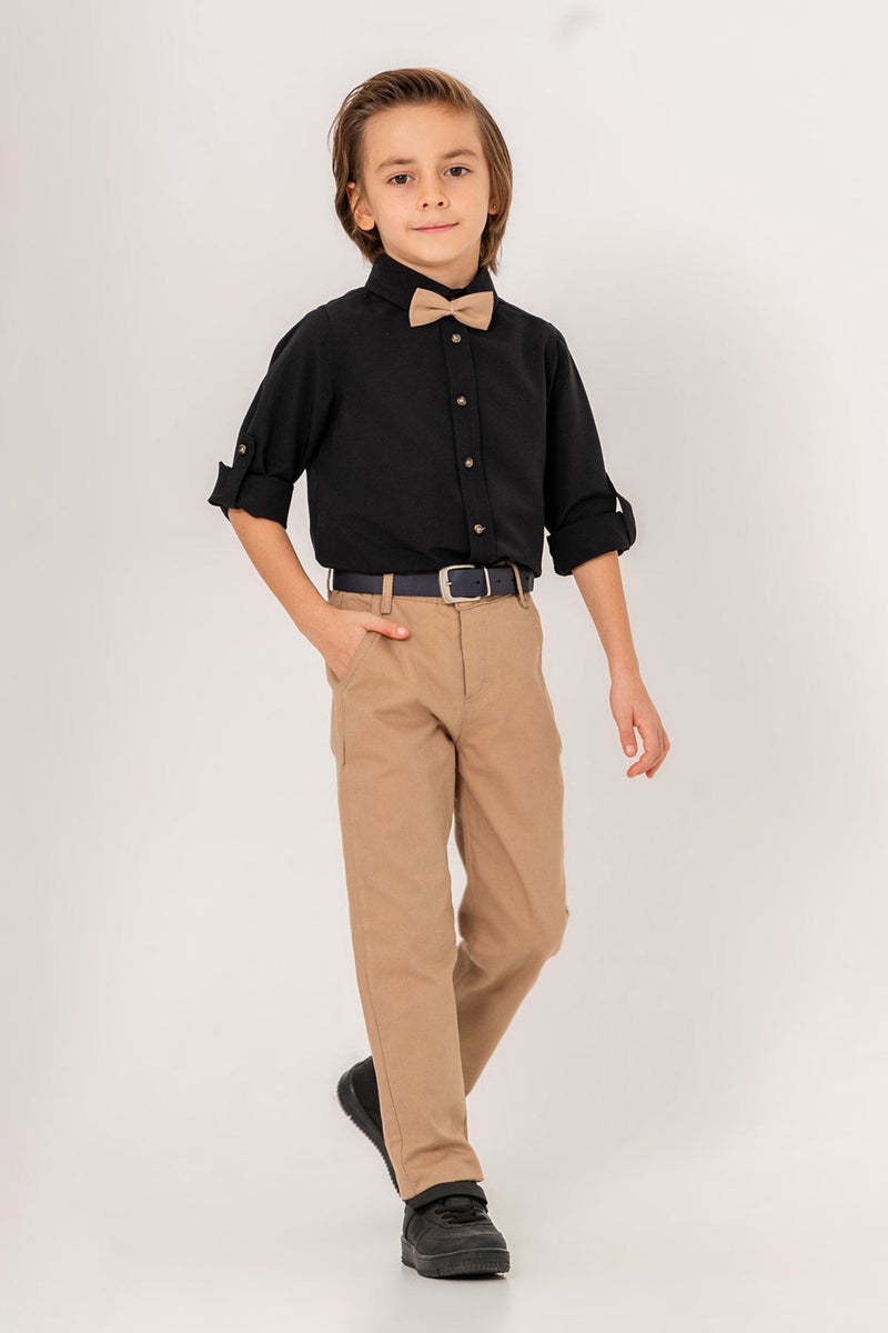 Gold Class Kidswear Bow Tie Belt 4-Piece Boy Shirt Set - Image 1