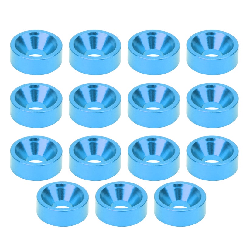 15pcs M3 Countersunk Screw Washer Aluminium Alloy Concave Gasket Fit for RC ModelBlue - Image 5