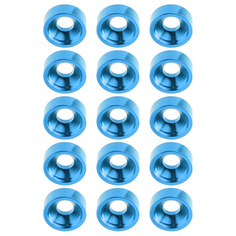 15pcs M3 Countersunk Screw Washer Aluminium Alloy Concave Gasket Fit for RC ModelBlue - Image 4