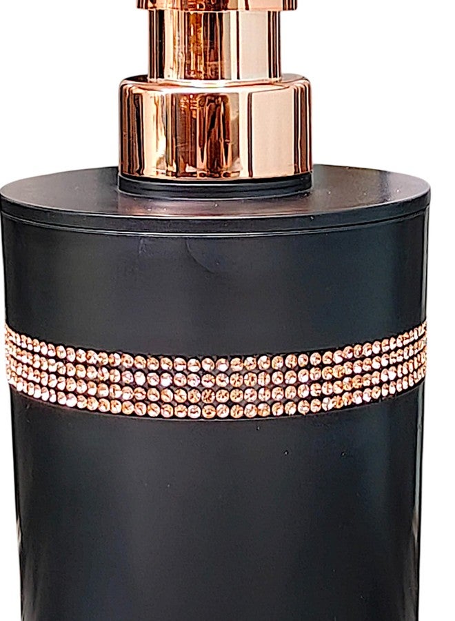 LAGET® Soap Dispenser Bottle Set Refillable with Pump for handwash in Bathroom Kitchen Sink, Black Plastic Body and Gold Chrome Finish top - Image 3