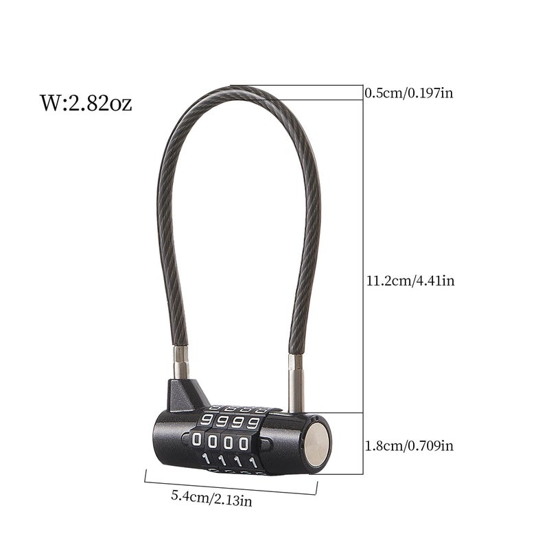 EASTDEER Combination Lock Cable Lock with 4 Digits Cabinet Lock with 3.5" Cable Length Twist 3.5" Length Durable Cable Ideal for lockers, Gym, Toolbox, Case Small Size (3.5") - Image 4