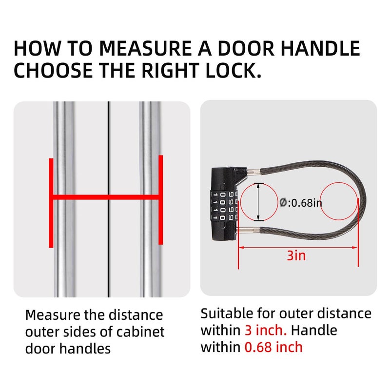 EASTDEER Combination Lock Cable Lock with 4 Digits Cabinet Lock with 3.5" Cable Length Twist 3.5" Length Durable Cable Ideal for lockers, Gym, Toolbox, Case Small Size (3.5") - Image 3
