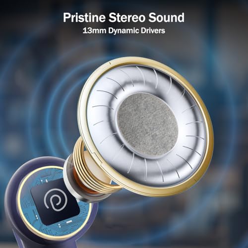 pTron Bassbuds Eon in-Ear TWS Earbuds w/ 13mm Drivers, 45Hrs Playtime, Dual HD Mic & TruTalk AI-ENC Calls, Custom EQ, Mobile App, Bluetooth v6.0 Headphones,Voice Assist., Type C Charging & IPX5 (Blue) - Image 3