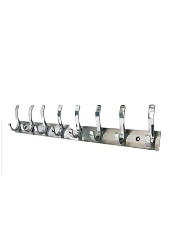 Deeplax Duck 8 Hooks Stainless Steel Bathroom Cloth Hooks/Hanger/Key Holder/Door Wall Robe Hooks Rail for Hanging Keys, Clothes, Towel Hook Rail Stainless Steel Pack of 1 PCS - Image 1