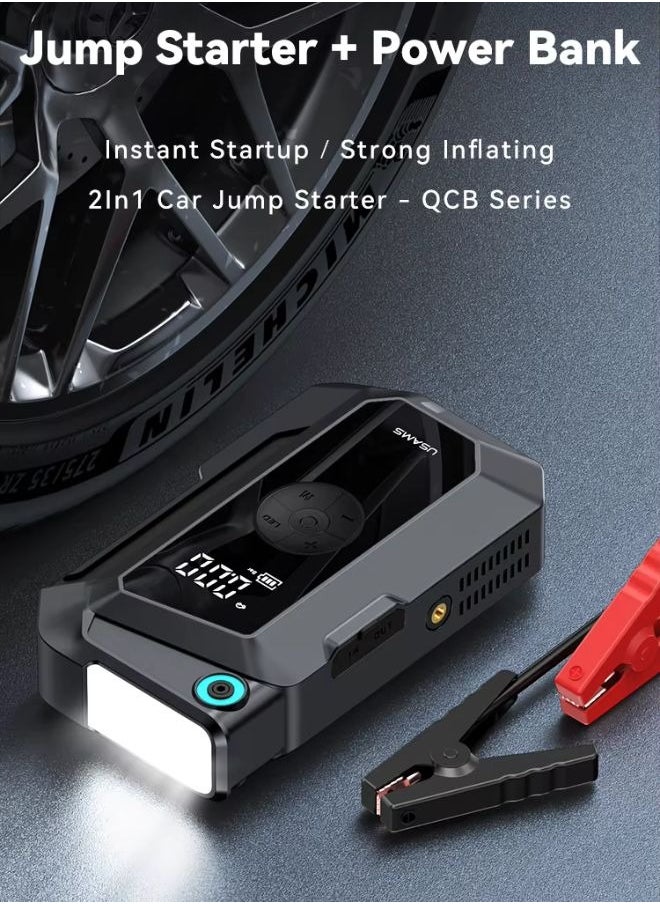 Jump Starter Batteries Portable Emergency Tool 8000mah Battery Power Bank 12V Car Jump Starter with air Compressor Inflator