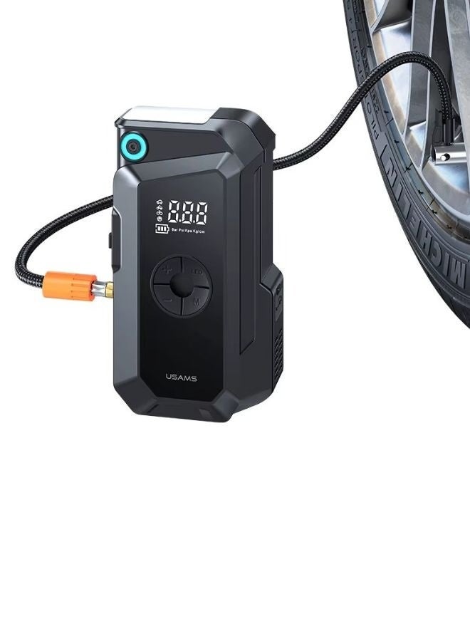 Usams Multi Function Car Jump Starter & Power Bank with Built-In Air Compressor, 8000mAh Portable Emergency Battery Pack, 1000A Peak 12V Jump Starter for Cars, SUVs & Diesel Engines, LED Flashlight, Type-C & USB-A Charging, Compact Heavy-Duty Multi-Function Jump Starter - Image 5