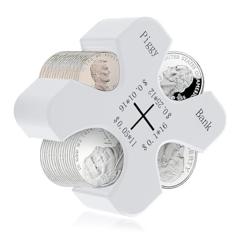 Wogomz Car Coin Organizer Portable Change Holder Silicone Dispenser Case Storage for 55 Coins Universal for Car Purse Wallet White - Image 1