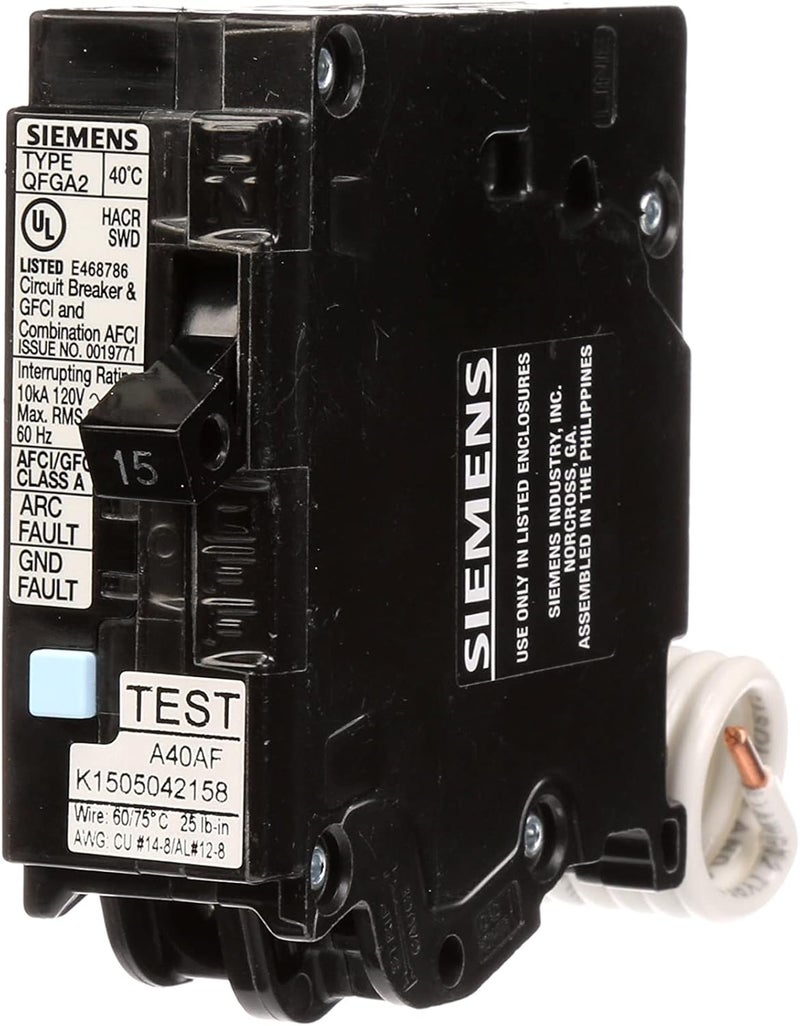 SIEMENS Siemens Q115DFP 15Amp Dual Function AFCIGFCI Breaker  - Image 1