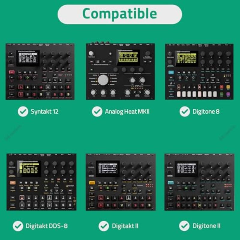 حقيبة سفر ذات هيكل صلب، متوافقة مع Elektron Digitakt II/Digitone II/Syntakt 12/ Analog Heat MKII، حقيبة حمل عينات الصوت رمادي داكن - Image 4