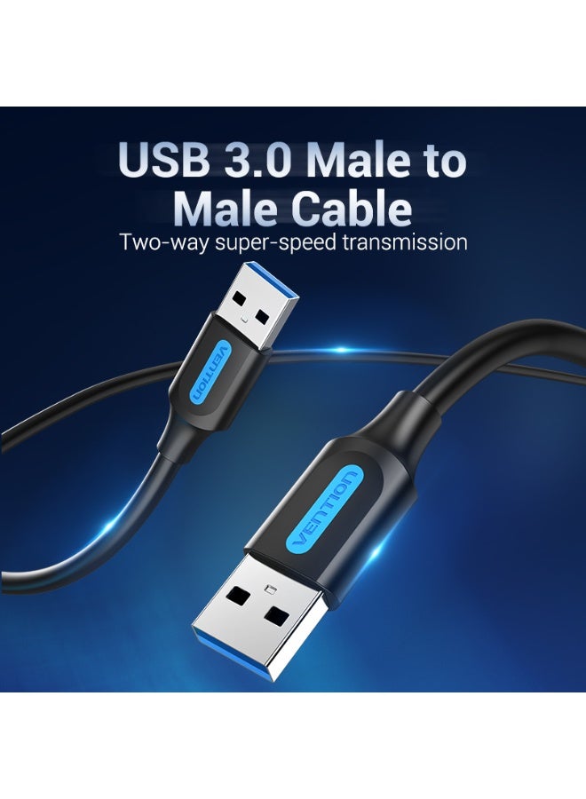 VENTION USB 3.0 A Male to A Male  Cable 0.5M Black PVC Type Model - Image 2